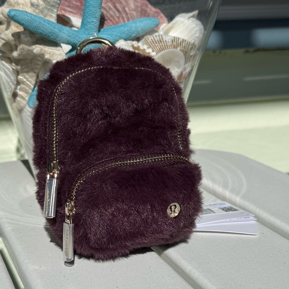 Lululemon NWT Mini Plum Backpack, Keychain, Bag Charm Everywhere Nano Series